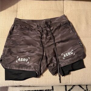 ASRV Men's Gray Camo Athletic Shorts